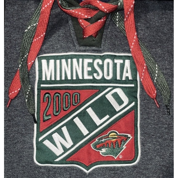J. America Other - Minnesota Wild Lace Up Hoodie Vintage 2000 2-Sided Embroidered EUC Y2K